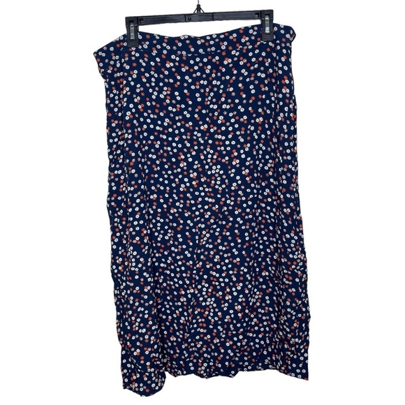 Madewell Navy and Red Midi Skirt - Picture 7 of 14